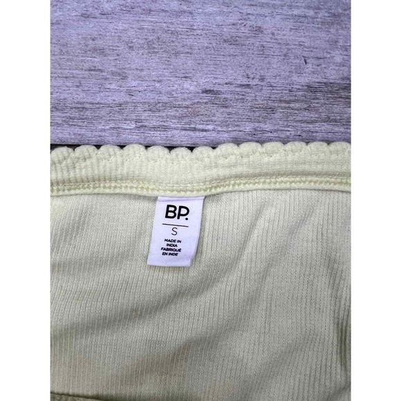 Picot‎ Trim Cotton Blen Rib Bodysuit Green Small - Picture 5 of 5